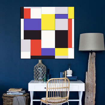 风格派运动 几何抽象画 波普无框画装饰画背景画 mh140 110*110