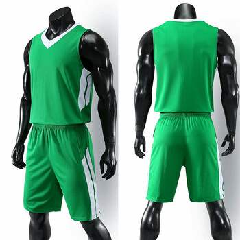 2018新款男士篮球服套装光板运动球衣定制速干比赛训练服 绿色 xl