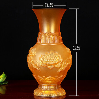 七宝莲佛前供佛花瓶琉璃浮雕莲花插花瓶家居佛堂摆件供具10寸 高25厘米 个 图片价格品牌报价 京东