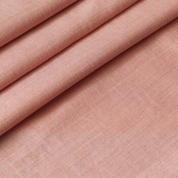 亚麻布料服装面料纯色透气麻布苎麻薄夏季连衣裙裤子棉麻面料 肉粉色