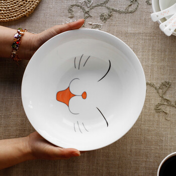 卡通猫大汤碗 创意陶瓷碗面碗 卡通陶瓷碗家用碗汤碗饭碗拉面大碗 萌