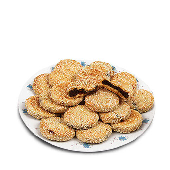 松子枣泥小麻饼手工芝麻饼苏州土小吃糕点450g 枣泥