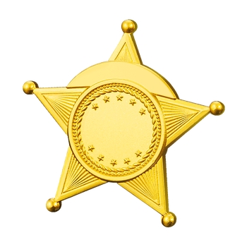 酷思达礼品定做五角星徽章司徽服务之星员工胸牌定制企业工号牌【图片