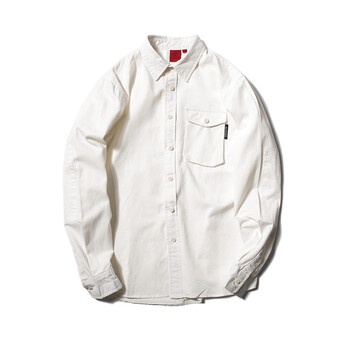 涉谷日系男装秋季新款原创青少年纯色休闲长袖衬衫男韩版潮流青年衬衣