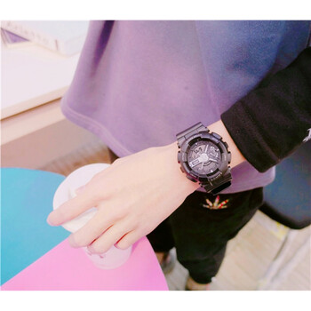 抖音yy摩登兄弟宁哥同款手表男女学生韩版简约休闲电子表 全黑(送表盒