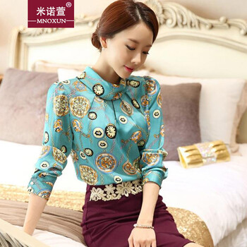米诺萱-2015秋冬新品印花衬衫K626# 花色 XL
