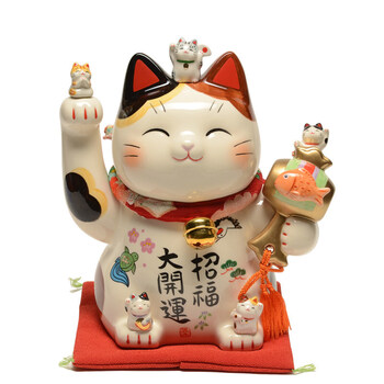 日本手工开运猫大号摆件生日开业乔迁创意礼物日式和风 7.5号&高23cm