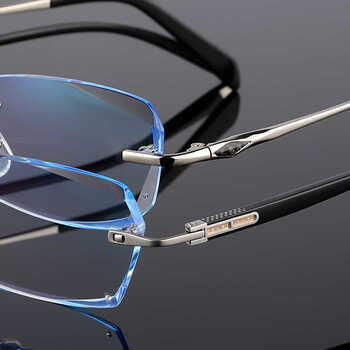 平光变色眼镜蓝光成品无框眼镜眼镜男女蓝光蓝光平光切边眼镜架 1.