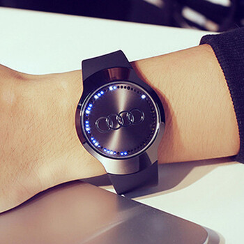 动漫周边手表 男女时尚滚珠触摸防水手表奔驰奥迪汽车标志触屏表 奥迪