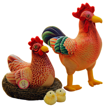 抖音同款个性逼真3d仿真鸡公仔 大公鸡毛绒玩具母鸡玩偶鸡年吉祥物