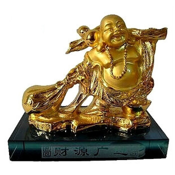锦秀乾坤弥勒佛笑口佛钱袋摆件 汽车香水摆设保平安工艺品礼品
