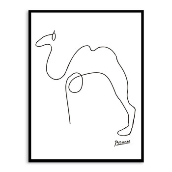 浪漫符号印刷框油画抽象动物创意个性北欧装饰画芯几何动物装饰画