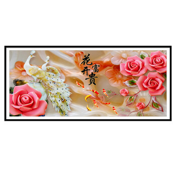 鱼图玫瑰满钻全贴客厅5d贴钻手工活diy新款手工制作材料包成人十字绣