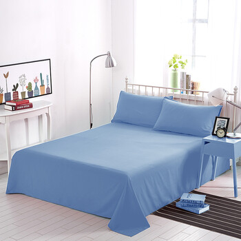 5/1.8/2.0m米床单人学生宿舍 天蓝色 230x230送同款枕套2个