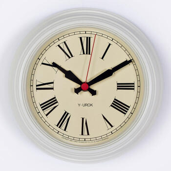 欧式客厅卧室餐厅静音挂表家用石英钟表 白色罗马数字 8英寸