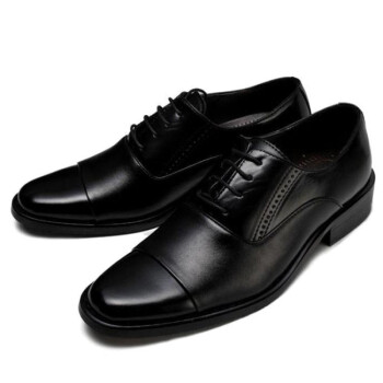 男士大码皮鞋 商务正装尖头系带鞋三节头加大号45 46 47 黑色 46