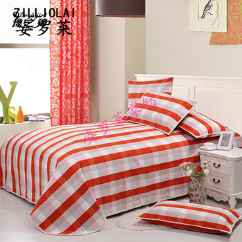 ziluolai姿罗莱家纺品牌全棉老粗布凉席三件套纯棉床单夏季空调席折叠