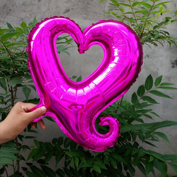 18寸勾勾心形铝膜气球结婚婚庆婚房布置空心爱心铝箔生日派对装饰 18