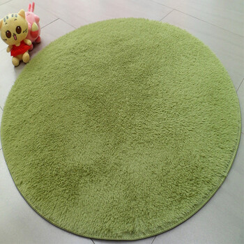 地毯转椅吊篮藤椅地垫防滑隔音卧室床边客厅茶几满铺 草绿色(直径圆形