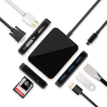 AJIUYU华为Type-C扩展坞MateBook X Pro/13笔记本电脑转换器USB-C拓展坞 Type-c转HDMI+VGA+3个USB3.0 华为MateBook X Pro笔记本电脑