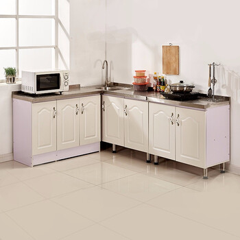 菜厨柜不锈钢台面水槽整体厨房洗菜餐边碗柜储物柜厨柜灶台简易升降