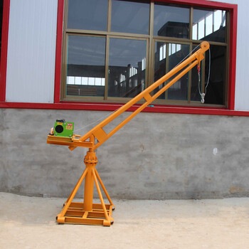 支架家用小吊机室内吊运机装修小型起重机单立柱 1t吊架 双绳1t卷扬机