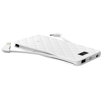 
                                        爱沃可（iWALK）10000毫安 移动电源/充电宝 便携自带iPhone/安卓线 白色 适用于苹果/三星/vivo/华为手机                
