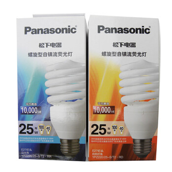 松下（Panasonic）螺旋型节能灯25W E27灯头 4支装 冷光/日光色