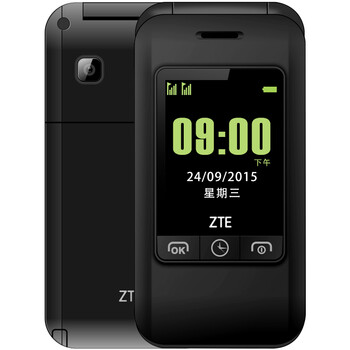 中兴（ZTE）L588 移动/联通2G 翻盖老人手机 黑色
