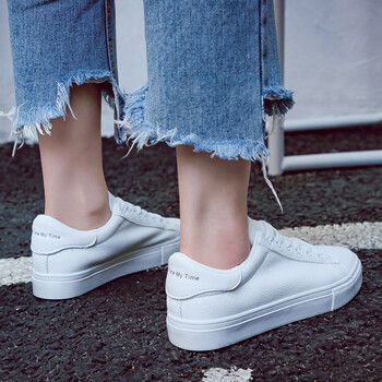 小白鞋女基础百搭夏季2018新品韩版平底系带板鞋学生白鞋 白色 37