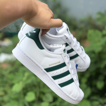 adidas女鞋三叶草男鞋superstar阿迪金标贝壳头板鞋小白鞋 c77124 白