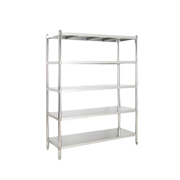 仓库不锈钢货架5层家用微波炉收纳整理储物架 加厚长100宽35高180五层