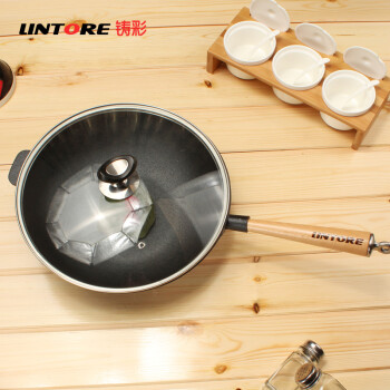 
                                        铸彩（LINTORE） 炒锅不粘锅铸铁锅炒菜锅具加厚进口生铁单柄无涂层无油烟物理不粘锅 单柄炒锅玻璃盖31cm                