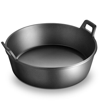 铸铁锅炖锅加厚加深寿喜锅白汤锅老式生铁锅无涂层商用家用 铸铁汤锅