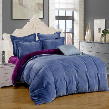 8m床上用品四件套 烟灰 深紫 被套1.5*2.0床单1.5*2.3/三件套