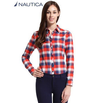 诺帝卡 NAUTICA 女士 新款 长袖衬衫 44WC03 红色 6LU XS