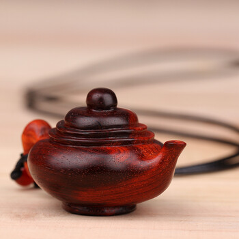 印度小叶紫檀把把壶手把件吊坠挂件小茶壶木雕把件挂饰文玩