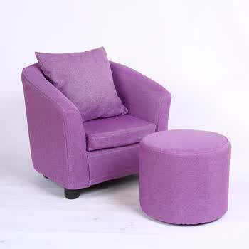 拆洗沙发卡通公主宝宝沙发可爱小沙发布艺可拆洗懒人沙发 紫色(全拆洗