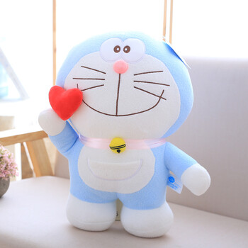 毛绒玩具机器猫抱枕叮当猫蓝胖子布娃娃生日礼物女生sn3549 抱爱心