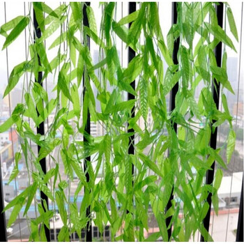 仿真柳叶子绢假花 藤蔓 花藤 柳藤仿真柳叶柳条垂柳藤条植物装饰 100