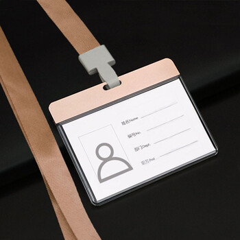 ic卡门禁卡套工牌胸牌高档不消磁厂牌带挂绳铝合金工作牌员工证件牌赛