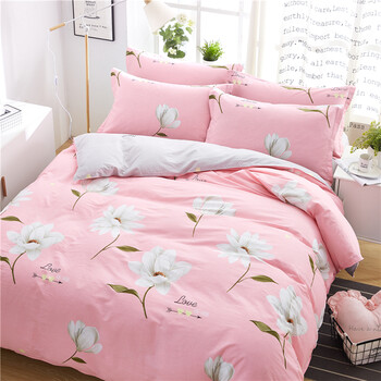 喜嫁纯棉四件套小清新自然全棉被套1.8m2.