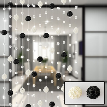 漫倾（MQ）藤球 水晶珠帘水晶隔断帘 玄关成品玄关帘挂帘装饰门帘珠帘帘艺隔断