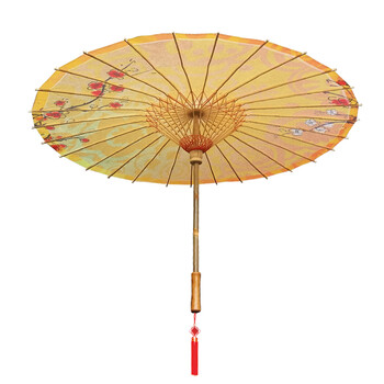 生活日用 雨伞雨具 turbosun 余杭油纸伞古典黄色梅花防雨古风伞舞蹈