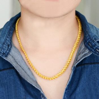 足金项链 黄金项链 龙头链泰国链 时尚百搭男款 男士项链 大气龙头男