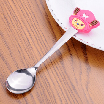可爱儿童勺子婴儿小勺子创意卡通可爱硅胶防烫长柄勺子咖啡搅拌勺