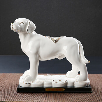 陶瓷十二生肖狗摆件大号镇宅风水家居摆设小狗工艺品家装饰品 大号狗