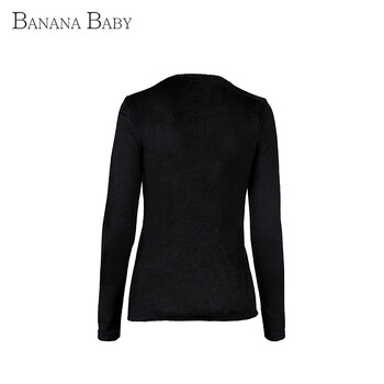 香蕉宝贝bananababy百搭修身长袖加绒针织衫D54Z849 黑色 S