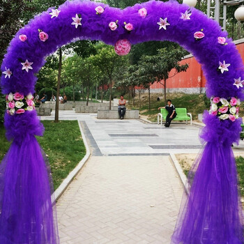 婚庆绢花拱门花门开业喜庆绢花拱门雪纱花门花架开业拱门喜庆花架 深