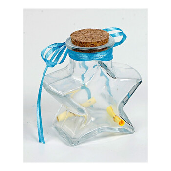 diy幸运五角星玻璃瓶木塞漂流瓶彩虹瓶星星瓶子许愿瓶创意星空瓶 中